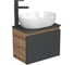 Комплект для ванной Bauedge 3 предмета (тумба подвесная Bau Blackwood 50 графит + раковина BAU 48x34, смеситель высокий Hotel Black, черный) BD2633 1