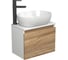Комплект для ванной Bauedge 3 предмета (тумба подвесная Bau Blackwood 50 + раковина BAU 48x34, смеситель высокий Hotel Black, черный) BD2469 1