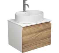 Комплект для ванной Bauedge 3 предмета (тумба подвесная Bau Blackwood 60 + раковина BAU 51x41, с отв. под см-ль, смеситель Dream, нерж. сталь) BD2515