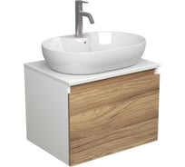 Комплект для ванной Bauedge 3 предмета (тумба подвесная Bau Blackwood 60 + раковина BAU 60x42, с отв. под см-ль, смеситель Dream, нерж. сталь) BD2531