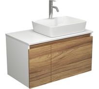 Комплект для ванной Bauedge 3 предмета (тумба Bau Dream Blackwood 80 + раковина BAU Cerama 48x37, с отверстием под смеситель, белая, смеситель Dream) BD1894