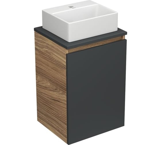 Комплект для ванной Bauedge 3 предмета (тумба под раковину Bau Blackwood 40, графит + раковина BAU 33x28, выпуск) BD2365