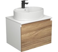 Комплект для ванной Bauedge 3 предмета (тумба подвесная Bau Blackwood 60 + раковина BAU 51x41, с отв. под см-ль, смеситель Cerama Black, черный) BD2526