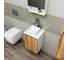 Комплект для ванной Bauedge 4 предмета (тумба Bau Dream Blackwood 50, раковина BAU Mini 24x24, смеситель для раковины высокий Hotel Still, нержавеющая сталь, выпуск клик клак, белый) BD1533 4