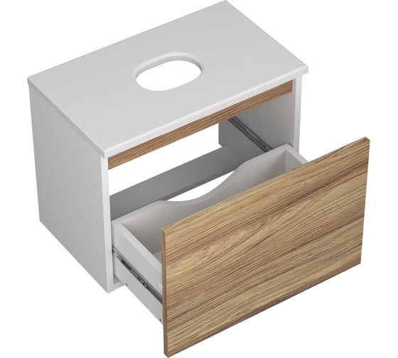 Комплект для ванной, 4 предмета (тумба Bau Dream Blackwood 50, раковина BAU Mini 24x24, смеситель для раковины Potato Hotel, выпуск клик клак, белый) Bauedge BD1259