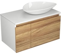 Комплект для ванной Bauedge 4 предмета (тумба Bau Dream Blackwood 80, раковина BAU Triangle 59x39, смеситель для раковины высокий Hotel Still, нержавеющая сталь, выпуск клик клак, хром) BD1574