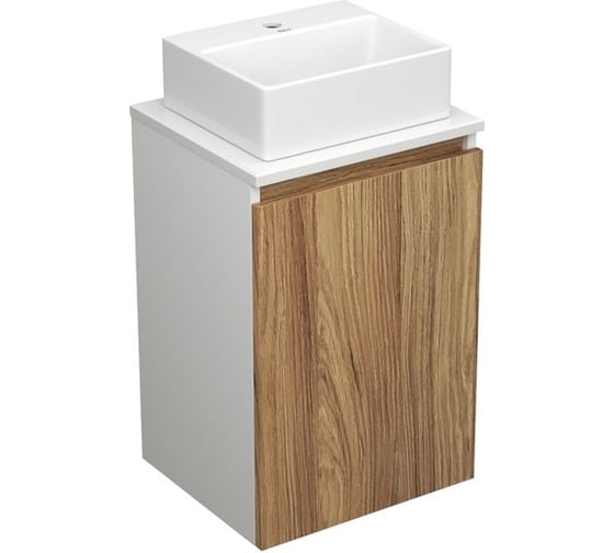 Комплект для ванной, 4 предмета (тумба под раковину Bau Blackwood 40 + раковина BAU 33x28 + смеситель Hotel Black, черный, выпуск) Bauedge BD2398