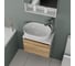 Комплект для ванной Bauedge 4 предмета (тумба подвесная Bau Blackwood 50 + раковина BAU 48x34 + смеситель высокий Hotel Still, нерж. сталь, выпуск белый) BD2475 11