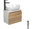 Комплект для ванной Bauedge 4 предмета (тумба подвесная Bau Blackwood 50 + раковина BAU 48x34 + смеситель высокий Hotel Black, черный, выпуск черный) BD2476 1