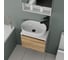 Комплект для ванной Bauedge 4 предмета (тумба подвесная Bau Blackwood 50 + раковина BAU 48x34 + смеситель высокий Hotel Black, черный, выпуск черный) BD2476 11
