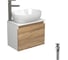 Комплект для ванной Bauedge 4 предмета (тумба подвесная Bau Blackwood 50 + раковина BAU 48x34, смеситель высокий Hotel Still, нерж. сталь, выпуск) BD2474 1