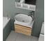 Комплект для ванной Bauedge 4 предмета (тумба подвесная Bau Blackwood 50 + раковина BAU 48x34, смеситель высокий Hotel Still, нерж. сталь, выпуск) BD2474 11