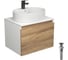 Комплект для ванной Bauedge 4 предмета (тумба подвесная Bau Blackwood 60 + раковина BAU 51x41, с отв. под см-ль + смеситель Cerama Black, выпуск черный) BD2527 1