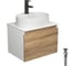 Комплект для ванной Bauedge 4 предмета (тумба подвесная Bau Blackwood 60 + раковина BAU 51x41, с отв. под см-ль + смеситель Hotel Black, выпуск черный) BD2522 1