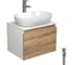 Комплект для ванной Bauedge 4 предмета (тумба подвесная Bau Blackwood 60 + раковина BAU 59x40, смеситель высокий Hotel Still, нерж. сталь, выпуск) BD2494 1