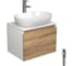 Комплект для ванной Bauedge 4 предмета (тумба подвесная Bau Blackwood 60 + раковина BAU 59x40 + смеситель высокий Hotel Still, нерж. сталь, выпуск белый) BD2495 1
