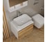 Комплект для ванной Bauedge 4 предмета (тумба подвесная Bau Blackwood 60 + раковина BAU Hotel 51x37, смеситель высокий Hotel Still, нерж. сталь, выпуск) BD2484 11