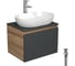 Комплект для ванной Bauedge 4 предмета (тумба подвесная Bau Blackwood 60 графит + раковина BAU 59x40, смеситель высокий Hotel Still, нерж. сталь, выпуск) BD2658 1