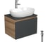 Комплект для ванной Bauedge 4 предмета (тумба подвесная Bau Blackwood 60 графит + раковина BAU 59x40 + смеситель Hotel Still, нерж. сталь, выпуск черный) BD2657 1