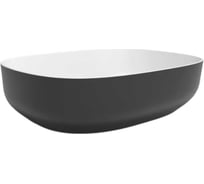 Раковина на столешницу PLUMBERIA SELECTION VELOMA OVAL биколор матовый белый-черный VELOMA OVAL BN