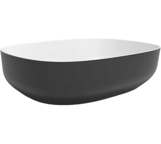 Раковина на столешницу PLUMBERIA SELECTION VELOMA OVAL биколор матовый белый-черный VELOMA OVAL BN