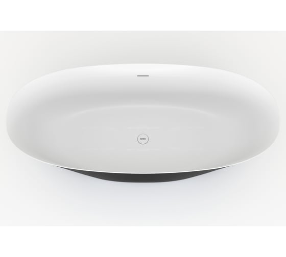 Ванна отдельностоящая с интегрированным переливом Plumberia Selection VELOMA биколор матовый белый-черный 170BN
