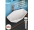 Раковина накладная на столешницу Bauedge BAU Crystal 64x40, белая + выпуск клик-клак, белый BH1211 2