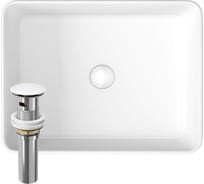 Раковина накладная на столешницу Bauedge BAU Hotel прямоугольная 48x37, белая, выпуск клик клак, белый BH1011