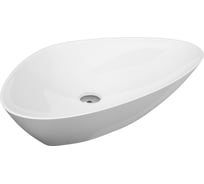 Раковина накладная на столешницу Bauedge BAU Triangle 59x39, белая, выпуск клик клак, хром BT1003