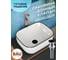 Раковина прямоугольная накладная Bauedge BAU Stil 50x40, белая, черный кант + выпуск клик-клак, черный BH1132 2