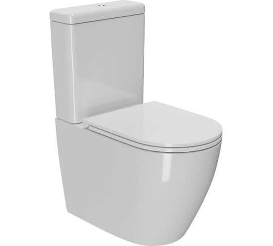 Унитаз компакт напольный безободковый Bauedge Bau Dream PRO, сиденье микролифт NL0005-PRO