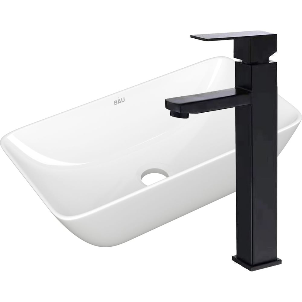 Раковина накладная со смесителем Bauedge BAU Spectrum mini (47x24 ...