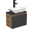 Раковина прямоугольная накладная со смесителем и выпуском Bauedge BAU Spectrum mini (47x24, белая + смеситель Hotel Black, черный, выпуск клик-клак черный) BH1097 8