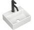 Раковина накладная прямоугольная со смесителем Bauedge BAU Cerama Mini (33x28, с отверстием, белая + смеситель Dream Black, черный) BH1254 1