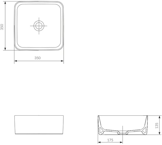 Раковина на столешницу Cersanit CREA 35 SQUARE 64753