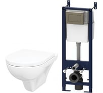 Инсталляция AM.PM с клавишей, с подвесным унитазом Gem, сиденье с микролифтом IS3901738P