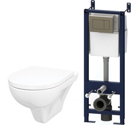 Инсталляция AM.PM с клавишей, с подвесным унитазом Gem, сиденье с микролифтом IS3901738P