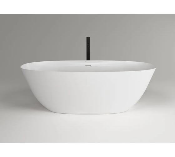 Ванна отдельностоящая с интегрированным переливом Plumberia Selection VELOMA белая матовая 180BO