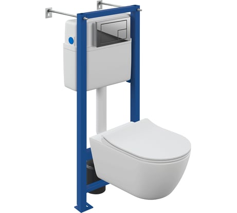 Инсталляция с кнопкой+унитаз Cersanit NATURE OVAL CO DPL EO SLIM + VECTOR + CORNER ХРОМ ГЛЯНЦЕВЫЙ 64576