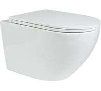 Унитаз со смывом торнадо подвесной безободковый белый BOND с сиденьем с микролифтом Овал F12-10
