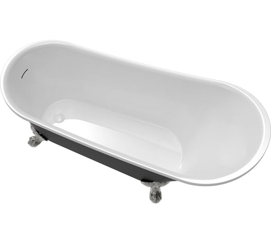 Ванна акриловая отдельно стоящая Teymi Iva 162x69x76 см, чёрная матовая ЦБ-00268809