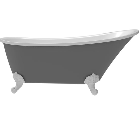 Ванна акриловая отдельно стоящая Teymi Iva 162x69x76 см, серая матовая T130122 ЦБ-00268807 1
