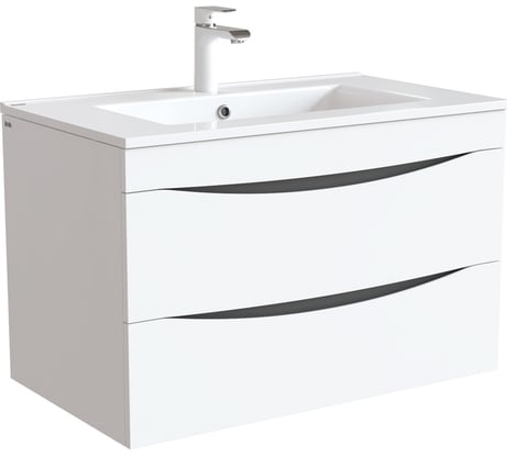Тумба с умывальником, подвесная IDDIS 80 см, белая, Клауд (Cloud) CLO80W0i95K