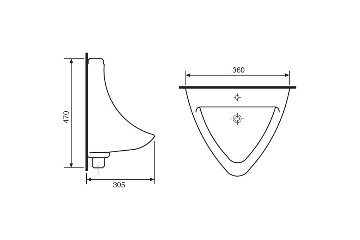 Писсуар JIKA KORINT наружный подвод воды, с сифоном 8441000004401 ...