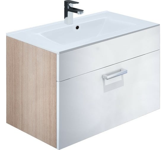 Тумба с плоским умывальником IDDIS Mirro 80 см, подвесная MIR80W2i95K
