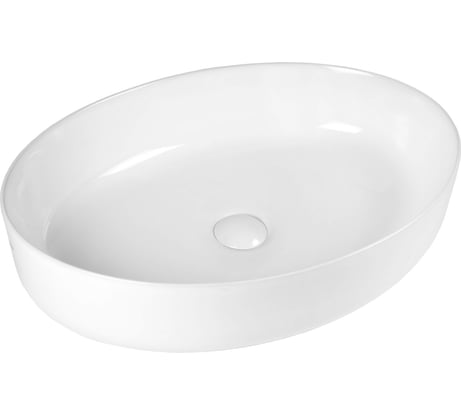 Раковина накладная овальная BOND 55х40х14см керамическая белая S62-550