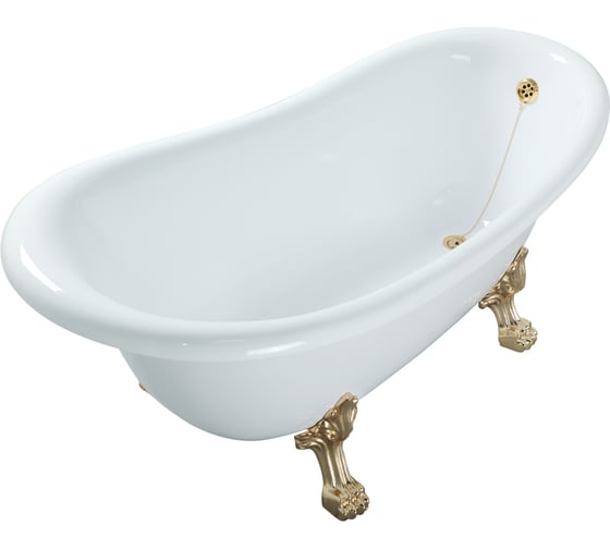 Ванна Veragio Gialetta 170x81x74 см, на лапах Leone standart, слив-перелив, золото 26932