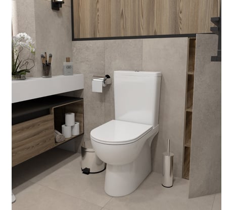 Унитаз напольный Teymi Aina безободковый, сиденье микролифт T40205 ЦБ-00269470