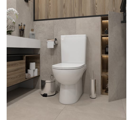 Унитаз напольный Teymi Aina безободковый, сиденье микролифт T40205 ЦБ-00269470