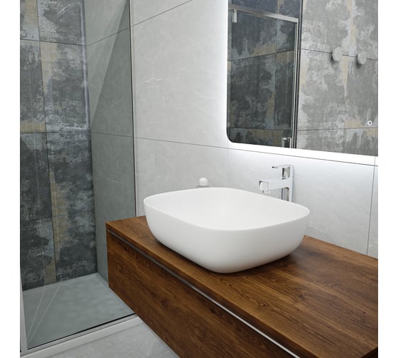 Раковина накладная Teymi Solli 50 artceramic, Белая Матовая T50390 ЦБ-00269460